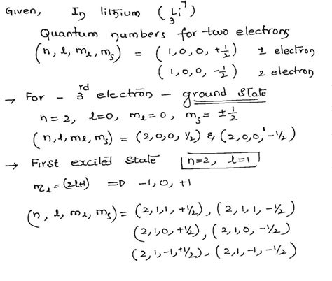 quantum numbers for lithium.
